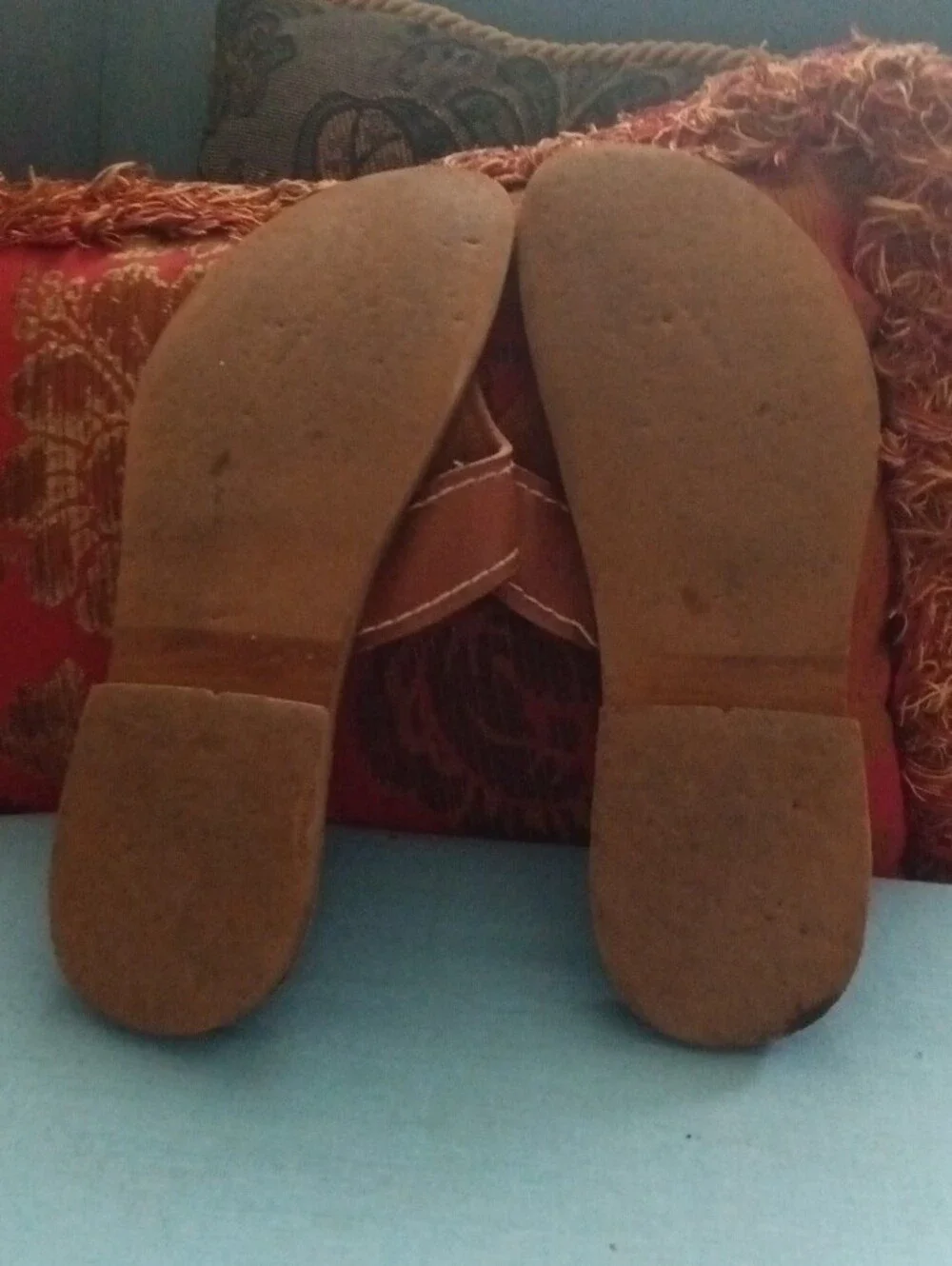 Brown Leather Slide Sandals